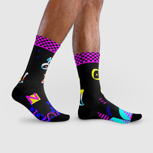 Astro Socken semisurreal schwarz bunt