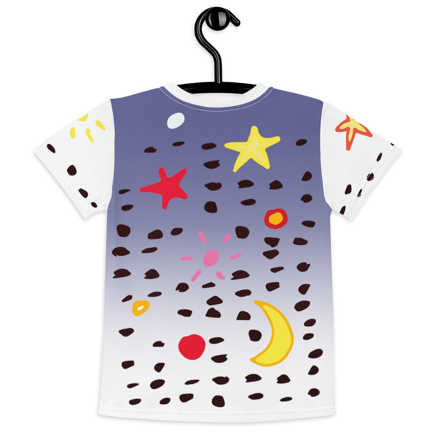 Kids T-Shirt Sonne Mond Sterne Punkte lila