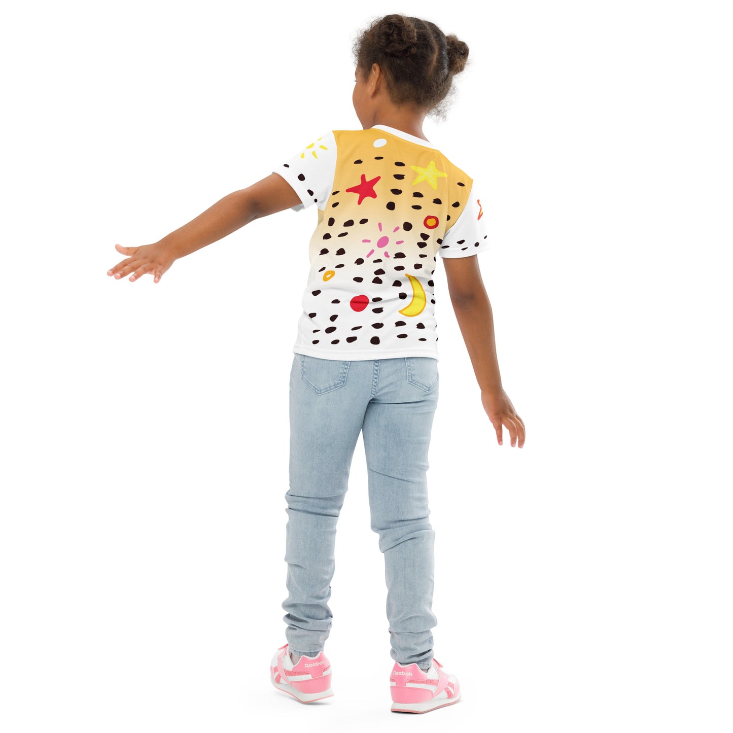 Kids T-Shirt Sonne Mond Sterne Punkte ocker