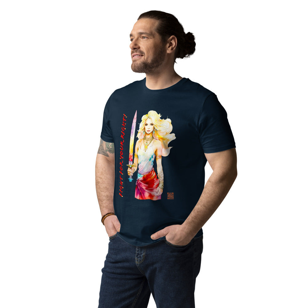 Bio Baumwoll T-Shirt, Schöne Frau mit Schwert, Unisex