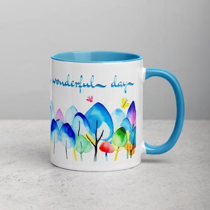 Farbige Tasse "wonderful day"