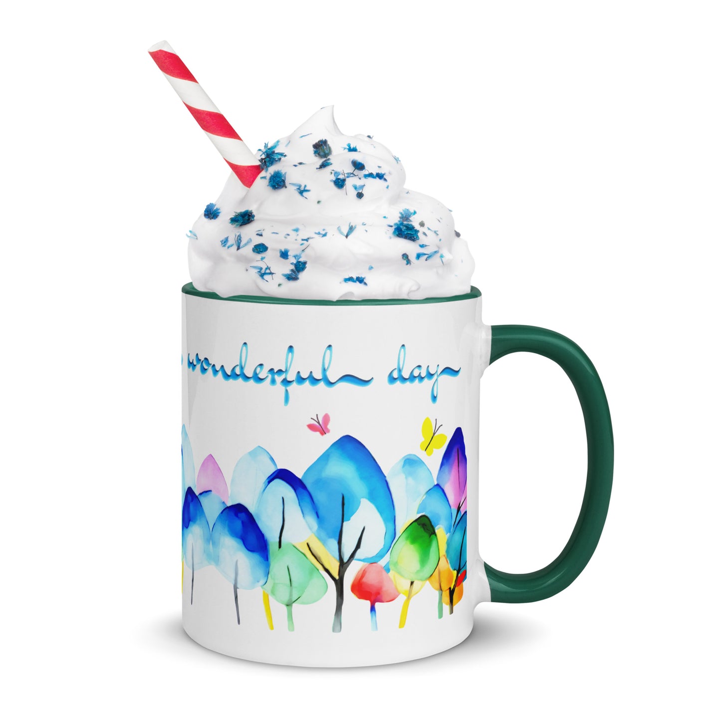 Farbige Tasse "wonderful day"